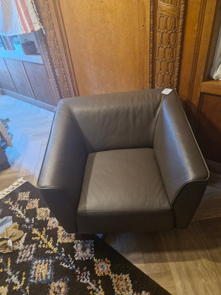 Lederen design draaistoel, Ophalen of Verzenden, Zo goed als nieuw, 50 tot 75 cm, Leer