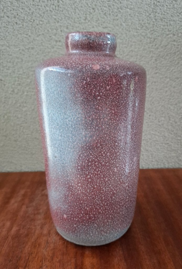 Zaalberg blauwgrijze/roze vaas met een hoogte van 22 cm, Overige materialen, Overige kleuren, Ophalen of Verzenden, Zo goed als nieuw