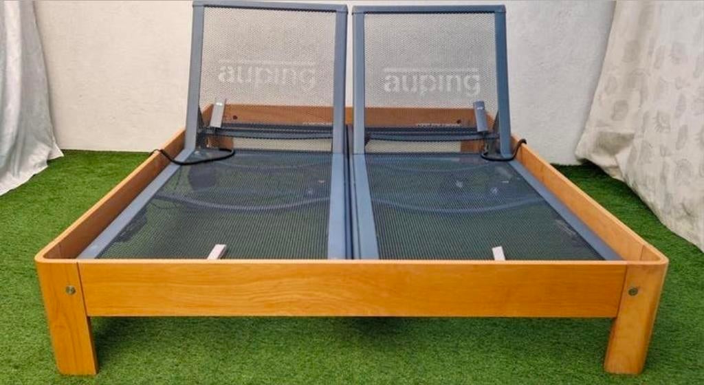 Auping Auronde Elektrisch Bed 180x210cm, ., Wit, Tweepersoons, Ophalen of Verzenden