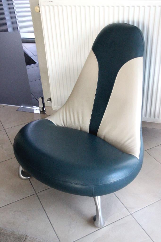 Leolux lederen zetel fauteuil model: Chi - Vintage Design, Huis en Inrichting, Ophalen, Eenpersoons, 75 tot 100 cm, Zo goed als nieuw