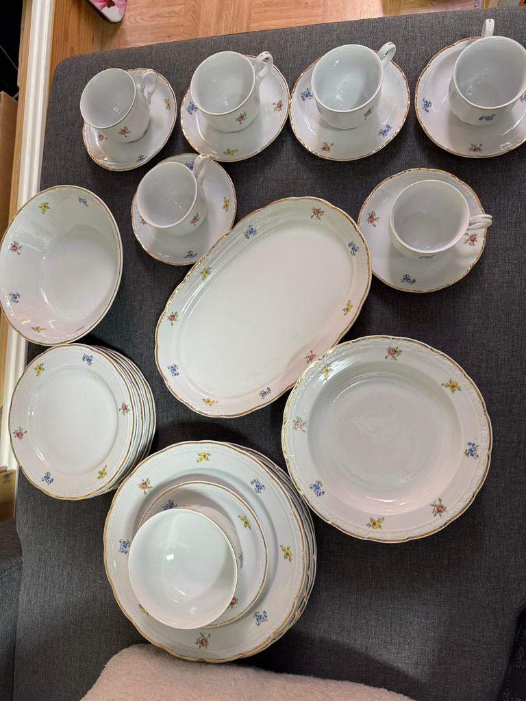 Apulum Fine Porcelaine Servies - Vintage Bloemenmotief, Ophalen of Verzenden