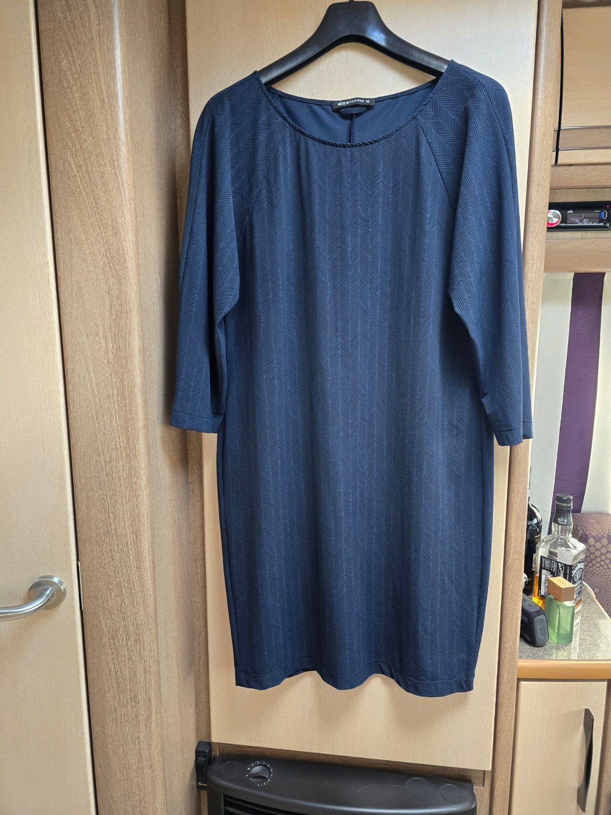Expresso blauwe comfortabele jurk travelstof maat 42 xl, Maat 42/44 (L), Ophalen of Verzenden, Zo goed als nieuw, Knielengte