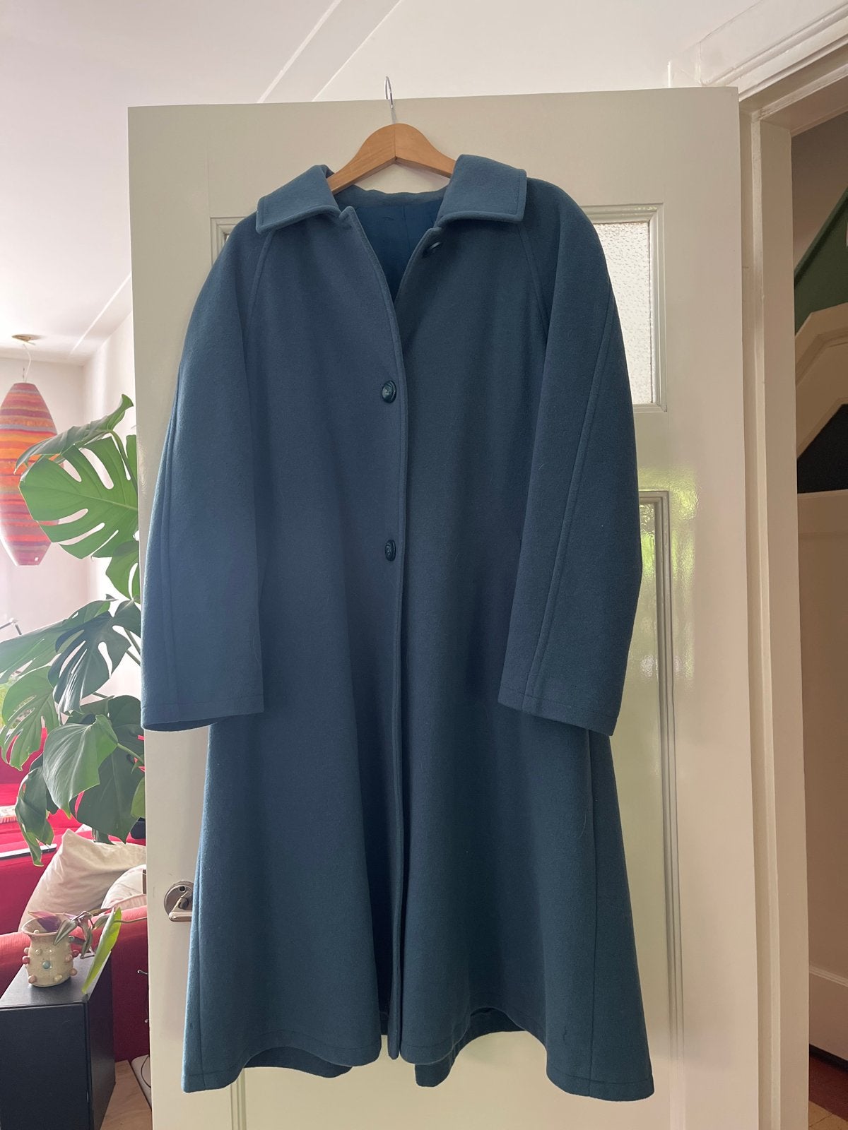 Prachtige wollen jas uit Italië, vintage, perfecte staat, Ophalen, Zo goed als nieuw, Maat 42/44 (L), Blauw