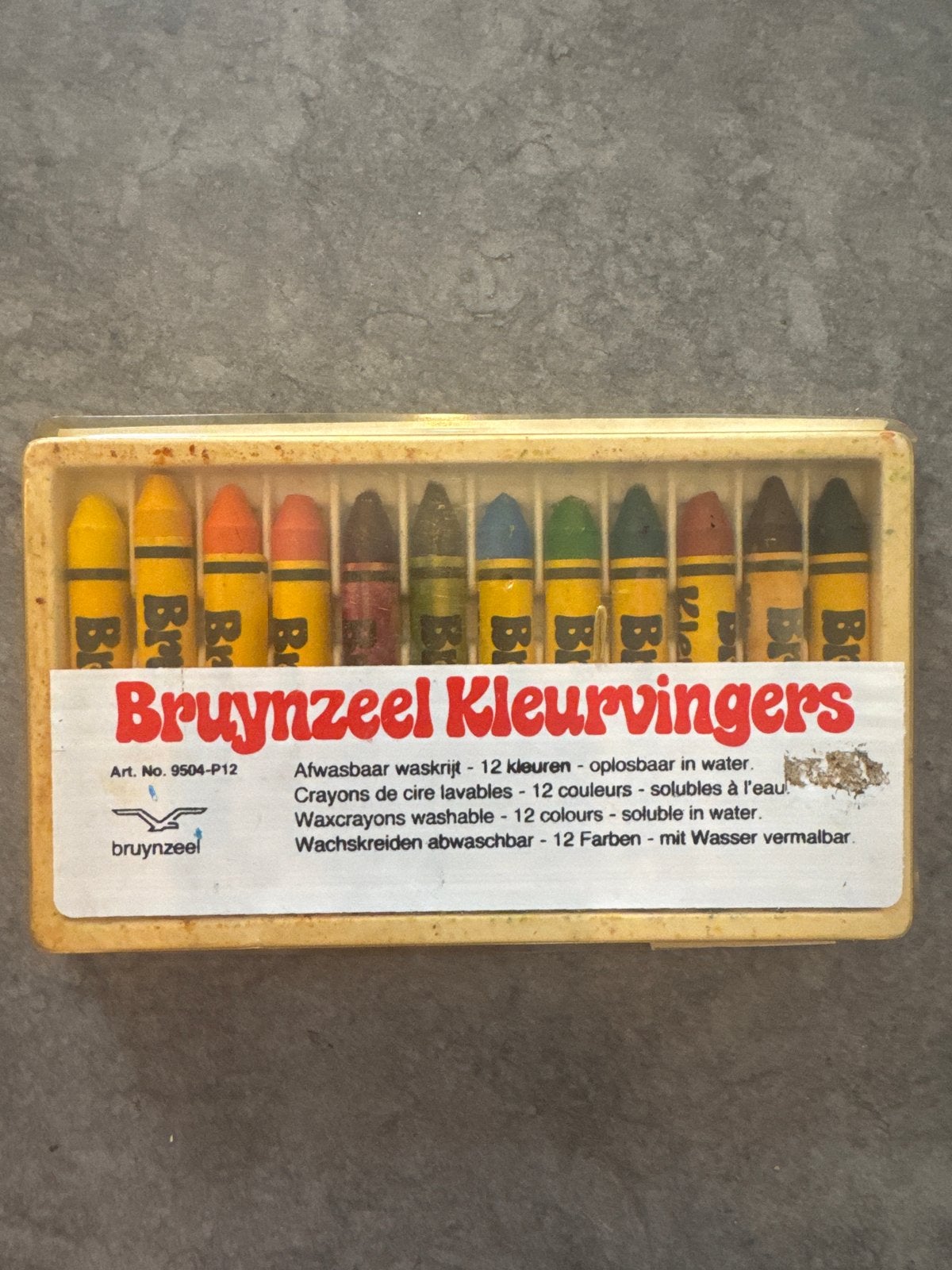 Bruynzeel Kleurvingers - 12 afwasbare waskrijtjes, Overige thema's, Meerkleurig, Ophalen of Verzenden, Zo goed als nieuw