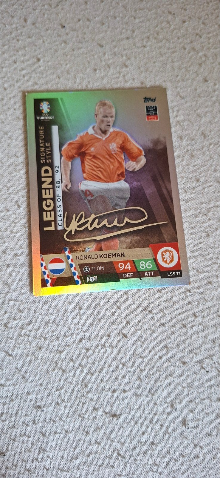 Ronald Koeman Topps Match Attax EURO 2024 Legend Kaart, Hobby en Vrije tijd, Stickers en Plaatjes, Ophalen of Verzenden