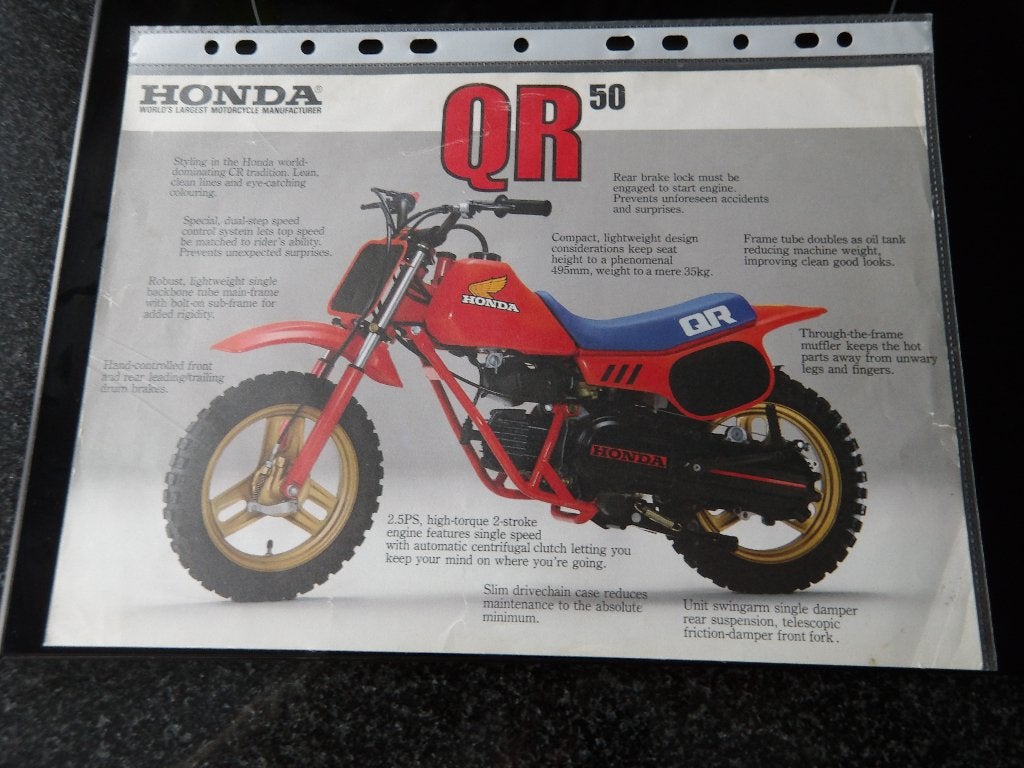 Honda QR 50 Brochure - Vintage Motorfiets folder, Ophalen of Verzenden, Honda