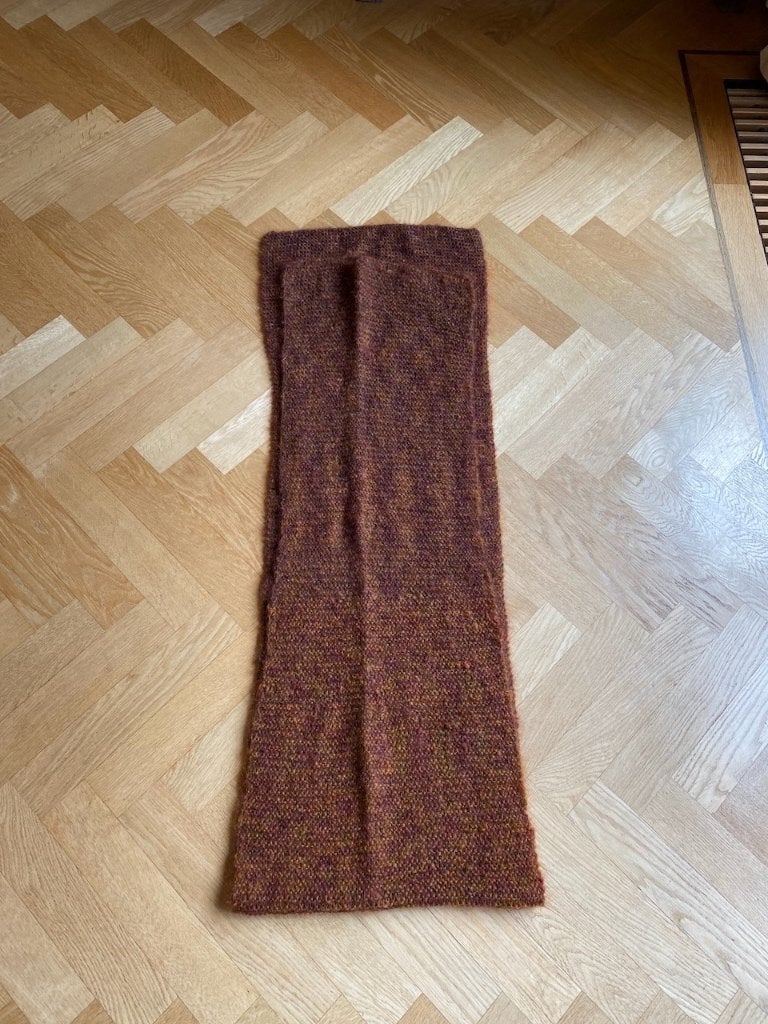 Wollige lange sjaal roestbruin, Maat 46/48 (XL) of groter, Ophalen of Verzenden, Sjaal, Onbekend