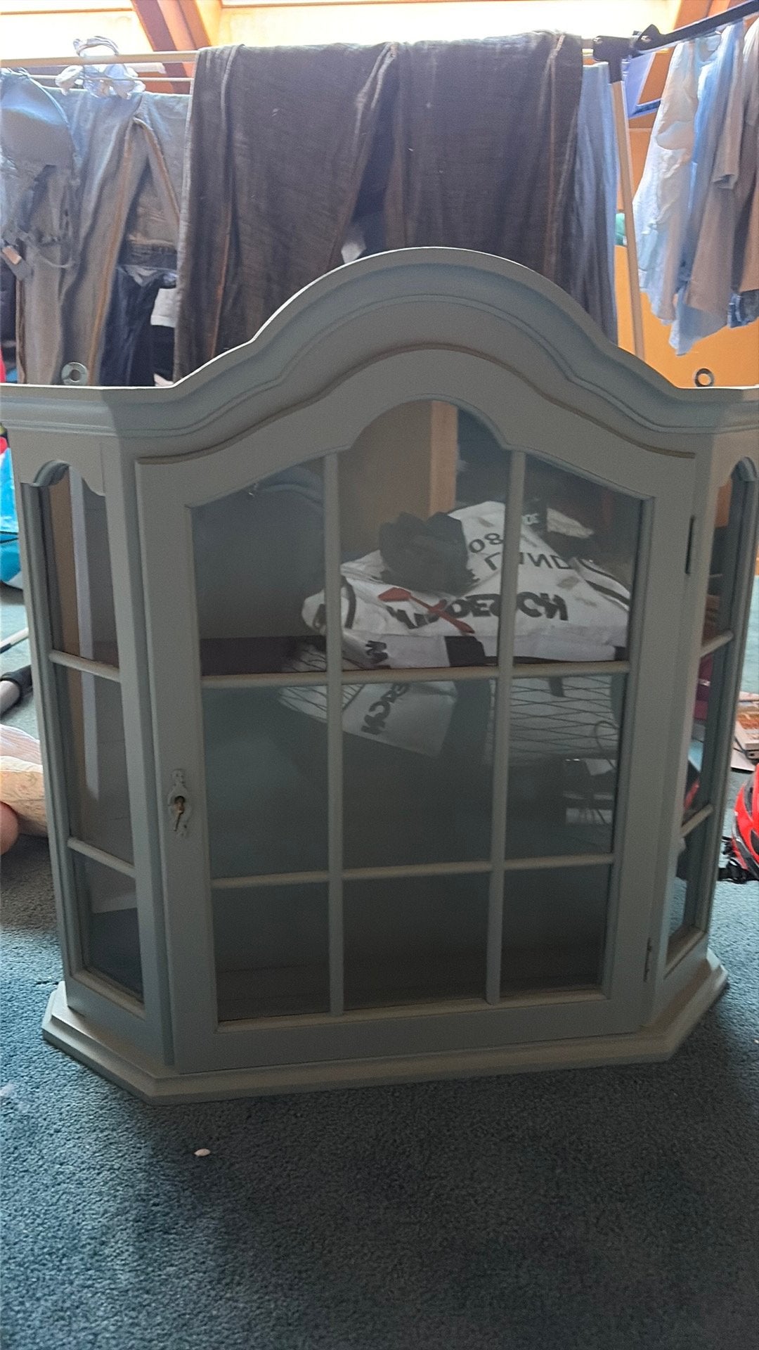 Vitrinekastje, Huis en Inrichting, Ophalen, Met plank(en), Vintage, 50 tot 100 cm