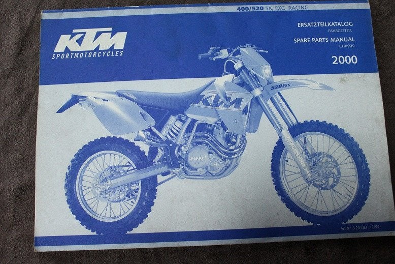 KTM 400 520 SX EXC Racing 2000 Chassis parts list, Ophalen of Verzenden, Overige merken