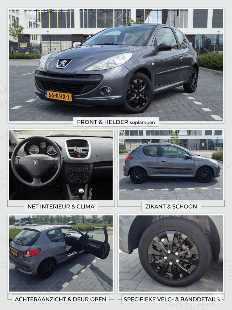 Peugeot 206+ 1.4 3D 2009 Grijs, Auto's, Peugeot, Voorwielaandrijving, 206+, 4 cilinders, Origineel Nederlands