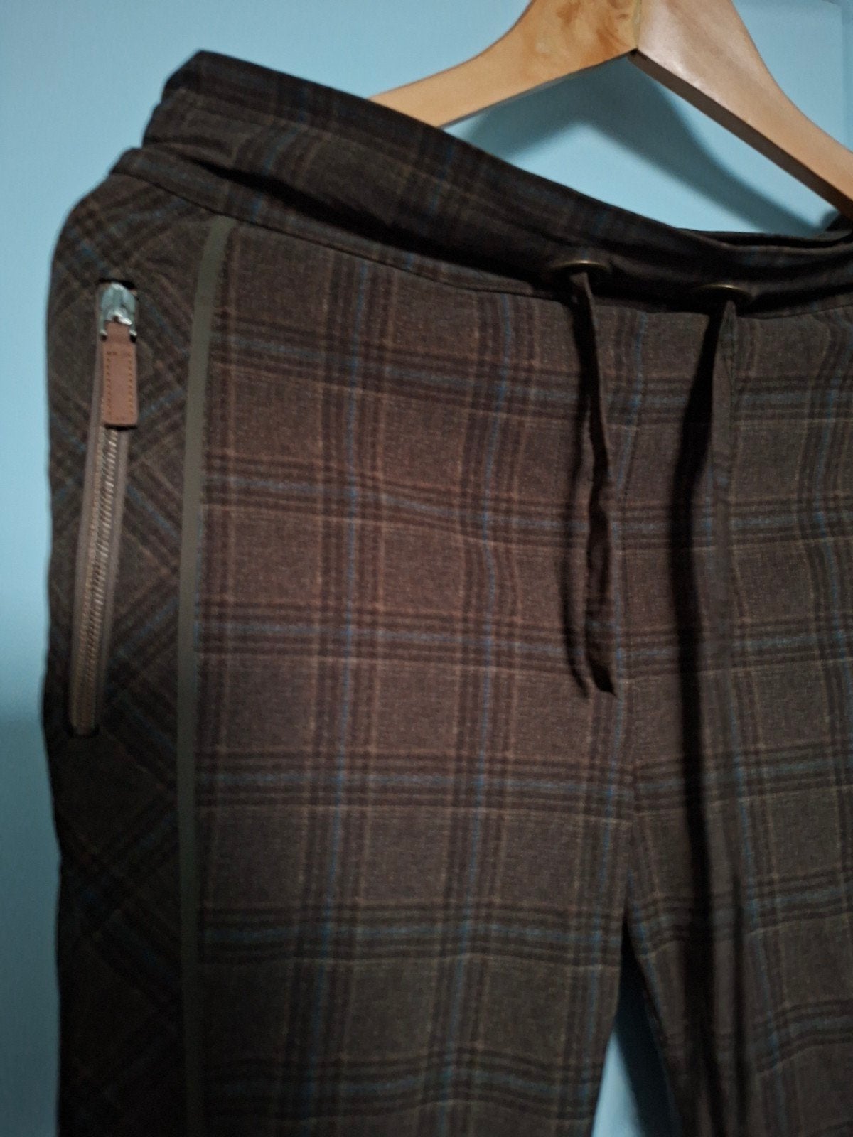 jane lushka travelstof bruin geruite broek maat m, Kleding | Dames, Maat 38/40 (M), Bruin, Ophalen of Verzenden, Zo goed als nieuw