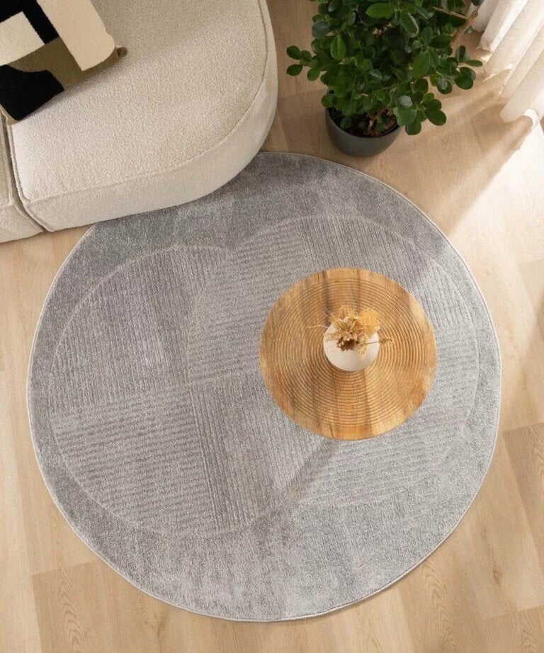 Rond vloerkleed Scandinavisch – grijs 250 nieuw, Rond, Ophalen of Verzenden, 200 cm of meer, Grijs