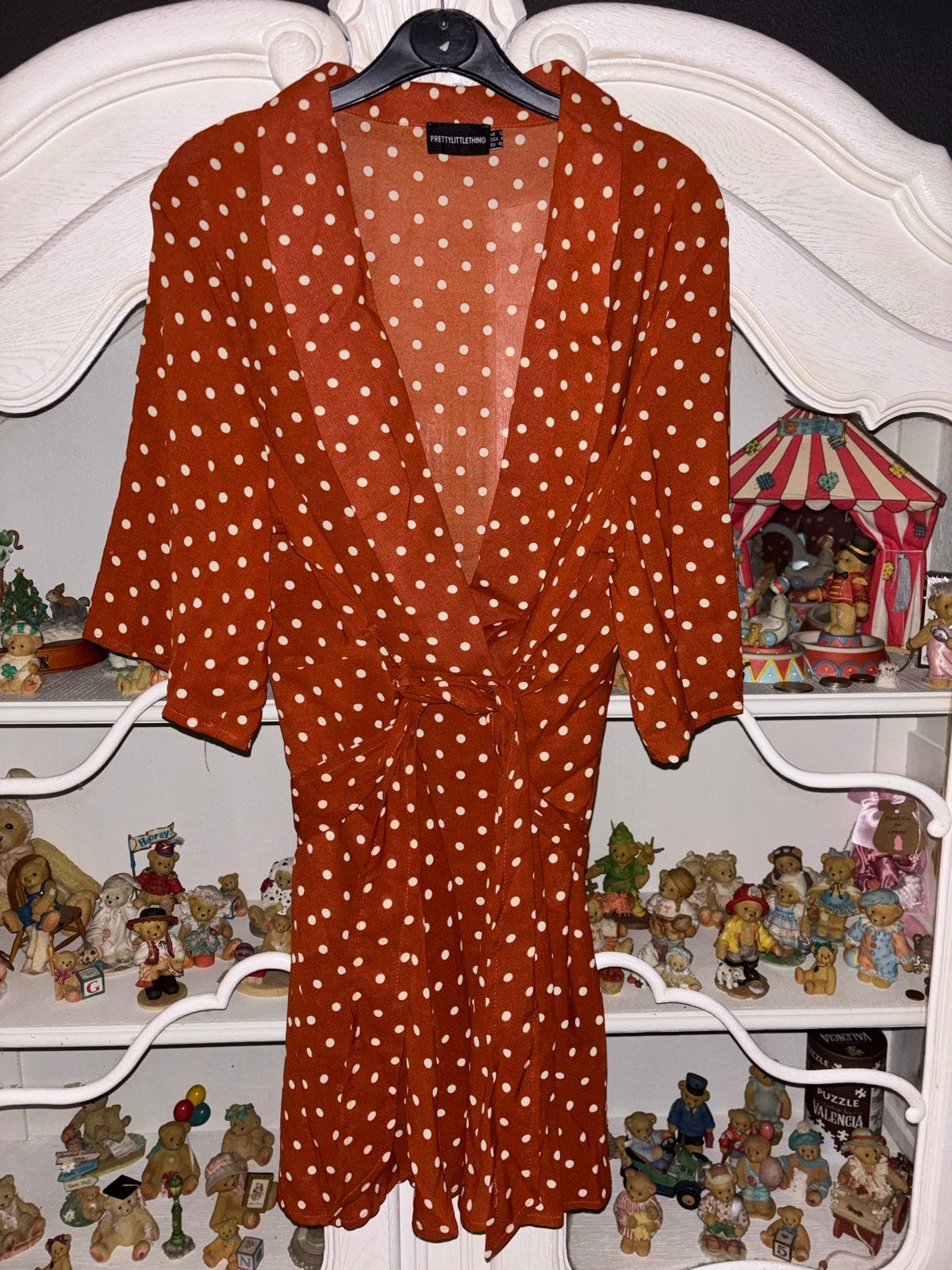 PrettyLittleThing Polkadot Jurk - Maat 40, Maat 38/40 (M), Oranje, Ophalen of Verzenden, Zo goed als nieuw