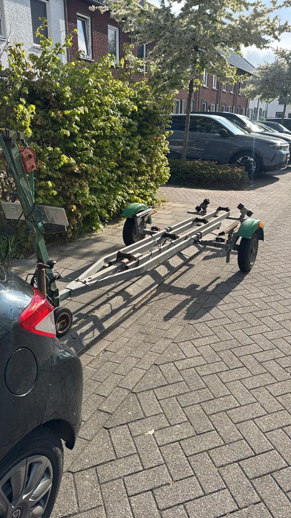 Uitschuifbare boottrailer 1,7 x 2,8m voor kleine boten, Watersport en Boten, Boottrailers, Ophalen, Minder dan 1500 kg, Gebruikt