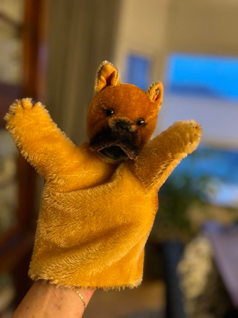 Steiff Boxer Handpop, Ophalen of Verzenden, Zo goed als nieuw, Hond