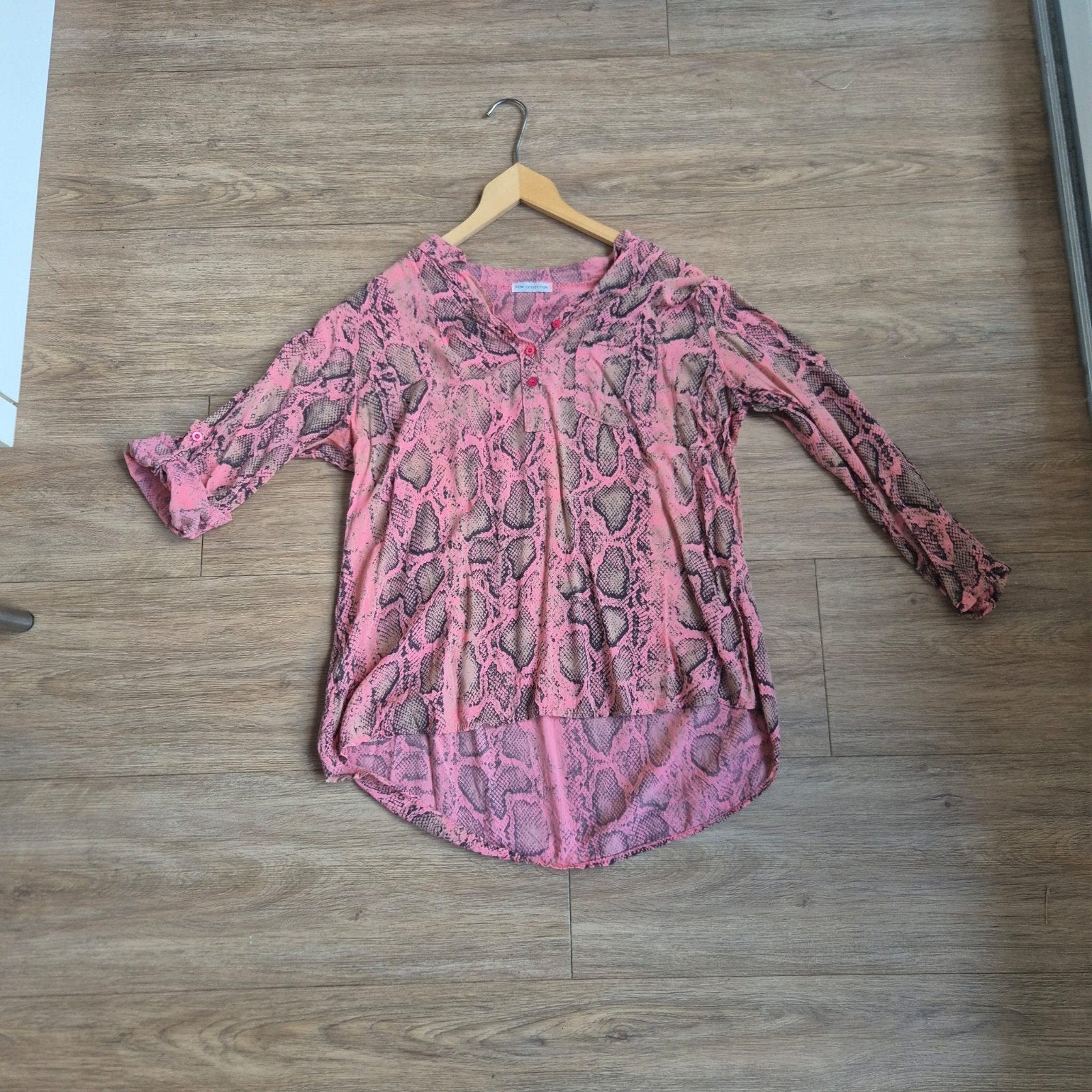 Leuke blouse met slangenprint, Ophalen of Verzenden, Gedragen, Maat 38/40 (M), Roze