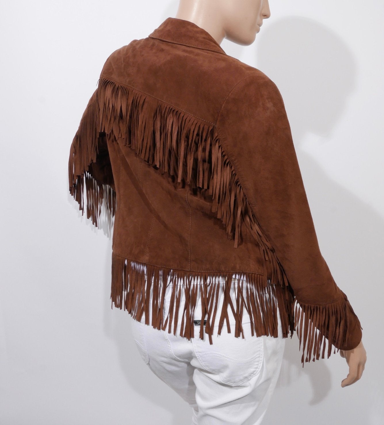 IBANA bruin suede leren fringe jasje maat 38 ZGAN, Maat 38/40 (M), Bruin, Ophalen of Verzenden, Zo goed als nieuw