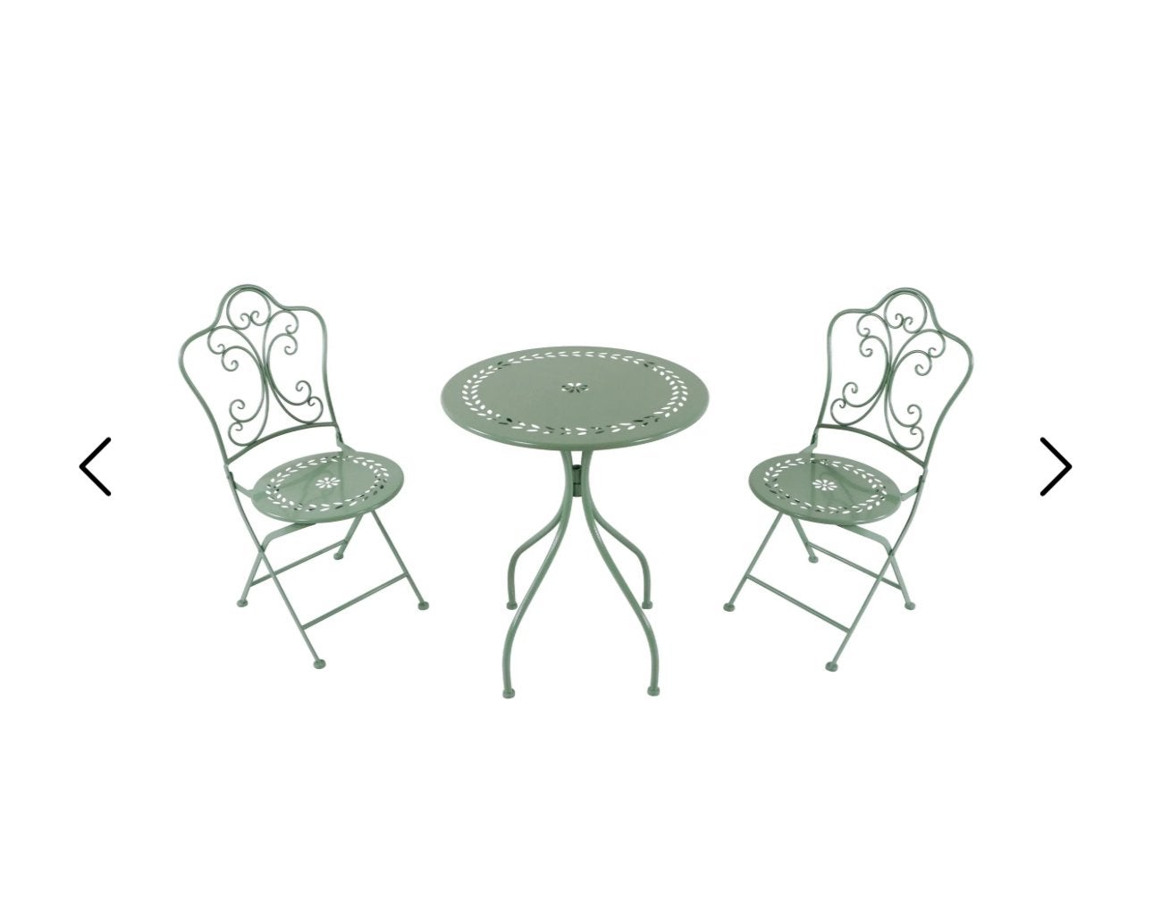 Leuk en origineel mintgroen bistrosetje, Tuin en Terras, Tuinsets en Loungesets, Overige materialen, Gebruikt, Stoel, Tuinset