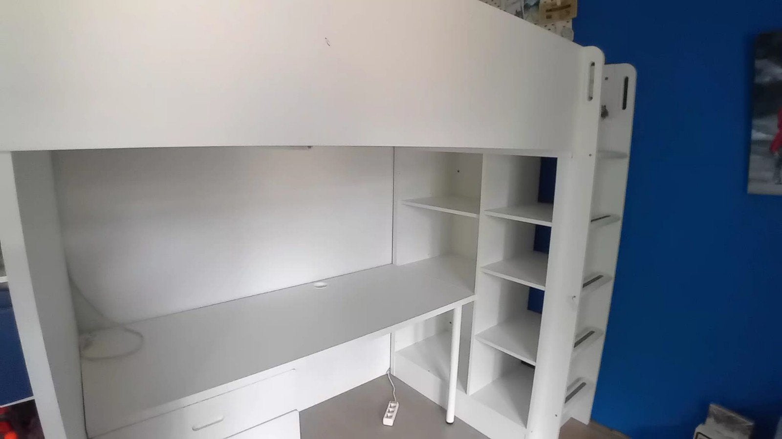 ikea stuva/smastad hoogslaper met bureau en ladekast, Ophalen, Gebruikt, Eenpersoons, 90 cm