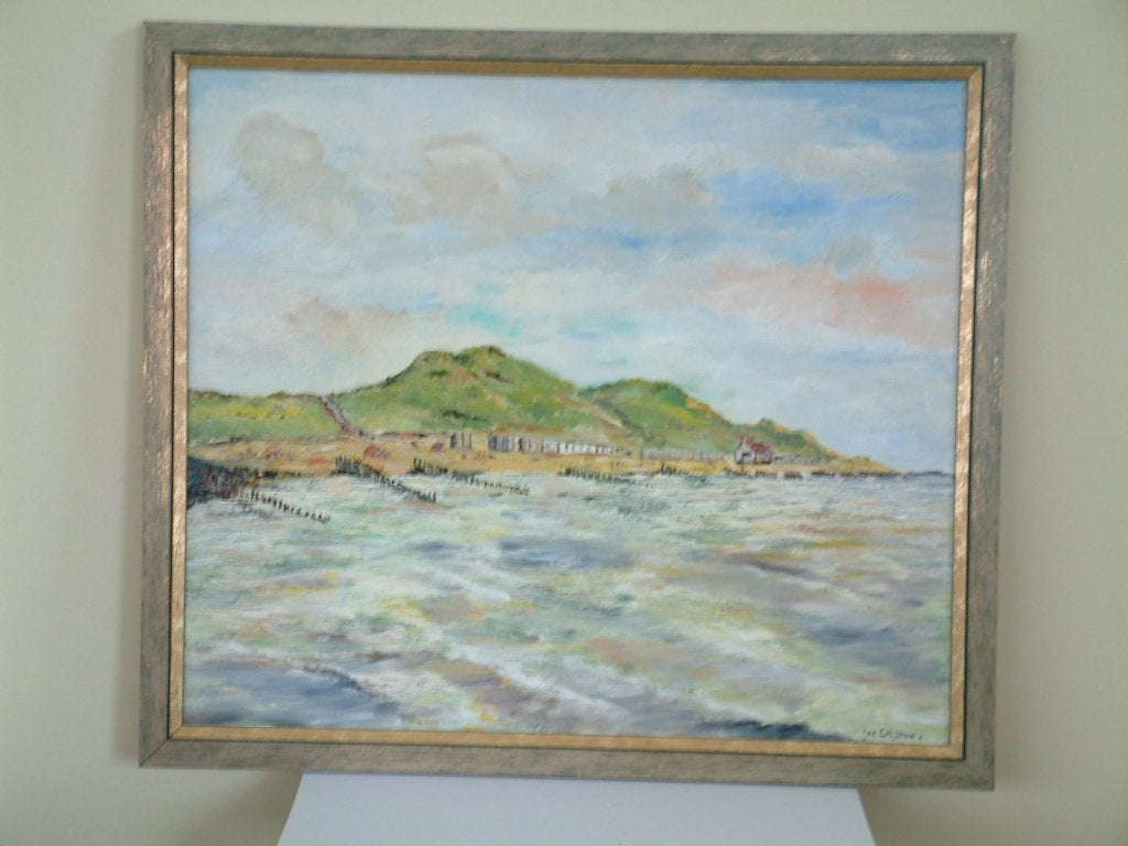 strand Zoutelande   met lijst    50 x 70 cm, Antiek en Kunst, Maritiem / water, Doek, Ophalen of Verzenden, Olieverf