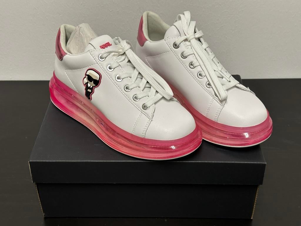 Karl Lagerfeld sneakers - Kapri Kushion Lace (wit/roze), Kleding | Heren, Schoenen, Nieuw, Sneakers of Gympen, Wit, Ophalen of Verzenden