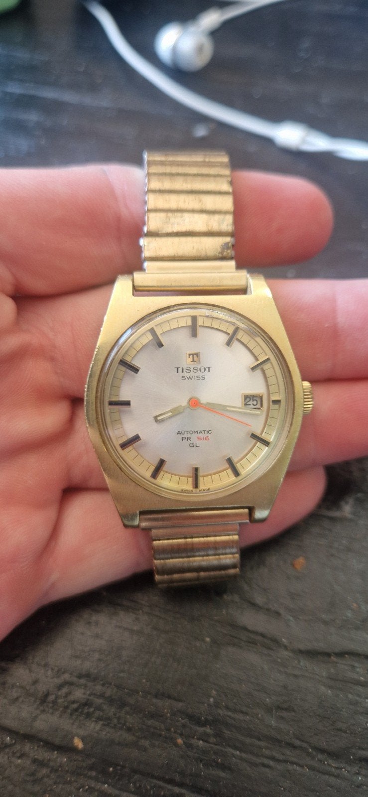 Vintage Tissot Visodate Seastar PR 516 GL Automatisch, Overige materialen, Tissot, Polshorloge, Verguld