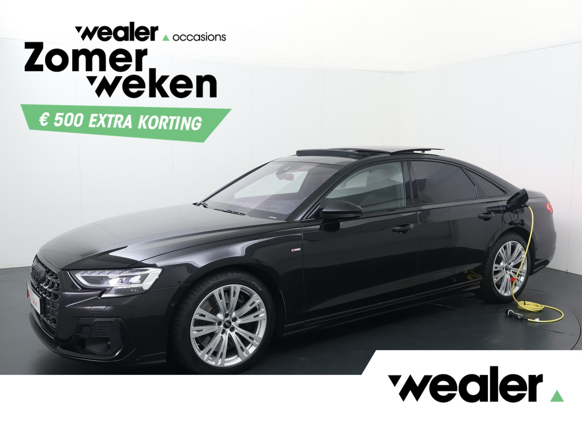 Audi A8 60 TFSI e quattro | 462 PK | SoH 89% | Panoramadak |, Auto's, Audi, Bedrijf, Te koop, A8, 360° camera, 4x4, ABS, Achteruitrijcamera