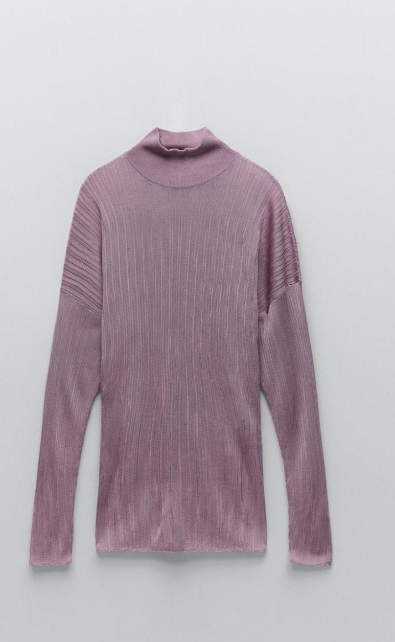 ZARA lila ribtrui mt. S/M, Verzenden, Zara, Paars, Nieuw