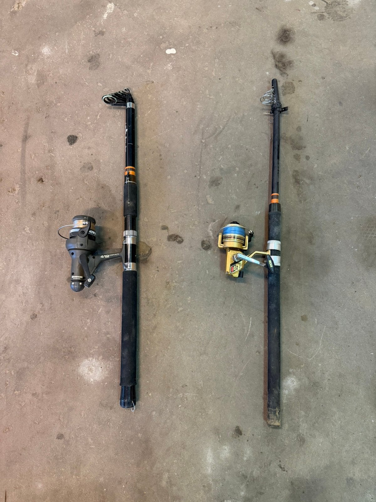 2 Lavis telescopische werphengels (+Browning & Ryobi molens), Ophalen, Gebruikt, Complete set