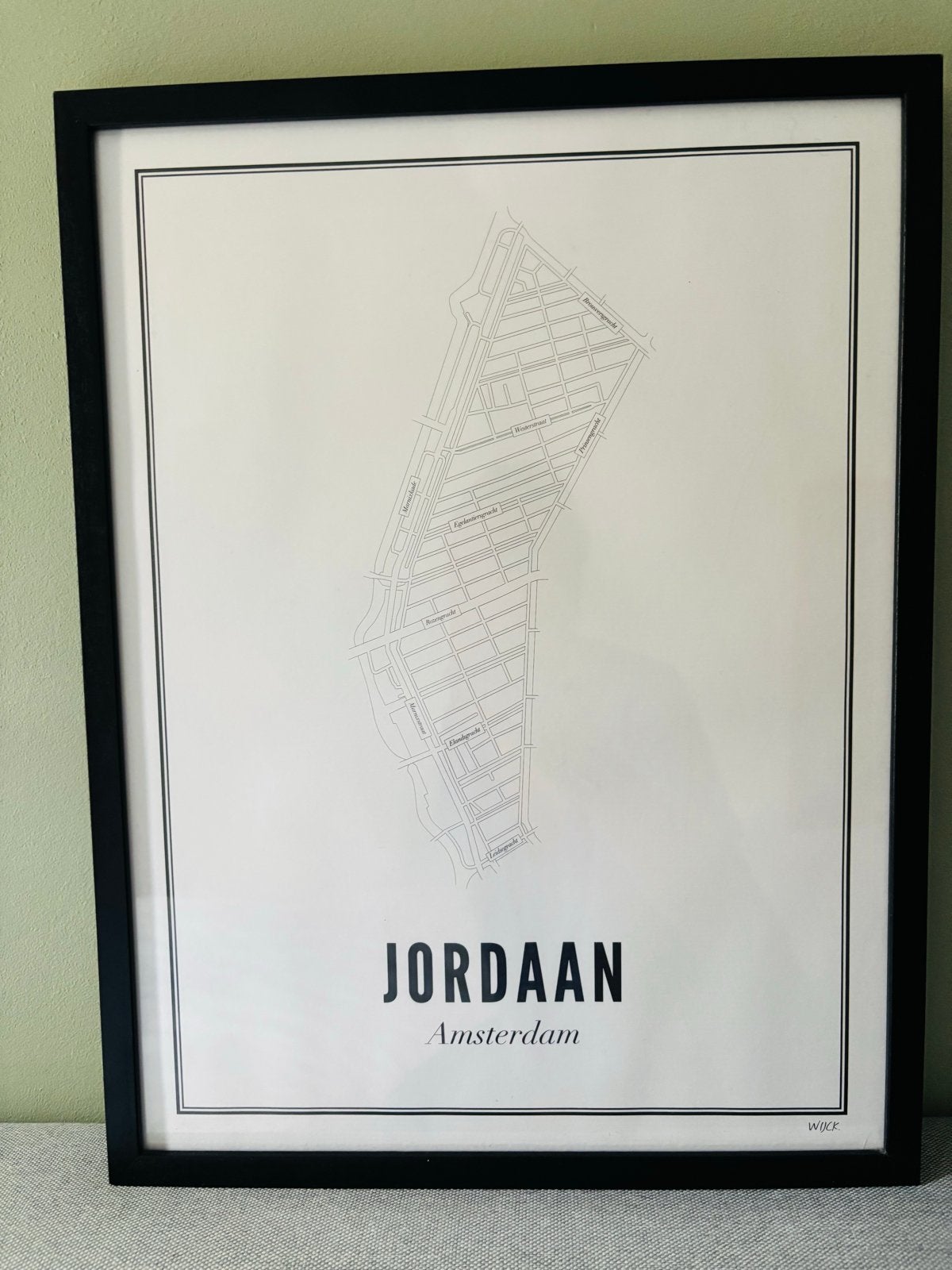 Jordaan Amsterdam van Wijck - Ingelijste print, Ophalen, 50 – 75, Minder dan 50 cm, Print