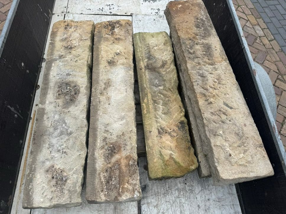 Kaarsrechte Bentheimer zandstenen, Ophalen, Steen, Gebruikt, Minder dan 30 cm