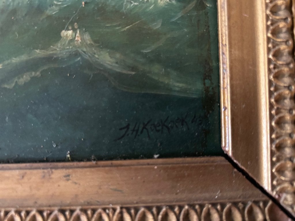 Antiek Schilderij Koekoek, Oud hollands, Ophalen of Verzenden, Gesigneerd, Olieverf