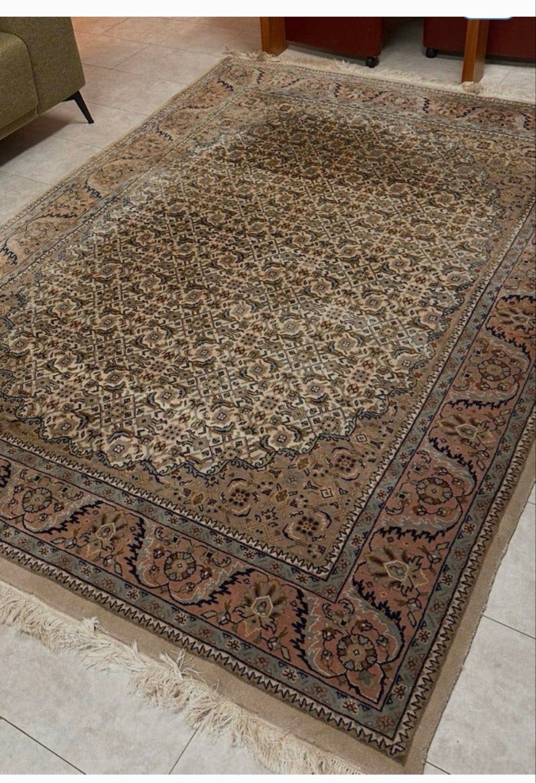 Prachtig Handgemaakt Perzisch Bidjar Tapijt - 250x175 cm, Beige, 150 tot 200 cm, 200 cm of meer, Ophalen of Verzenden