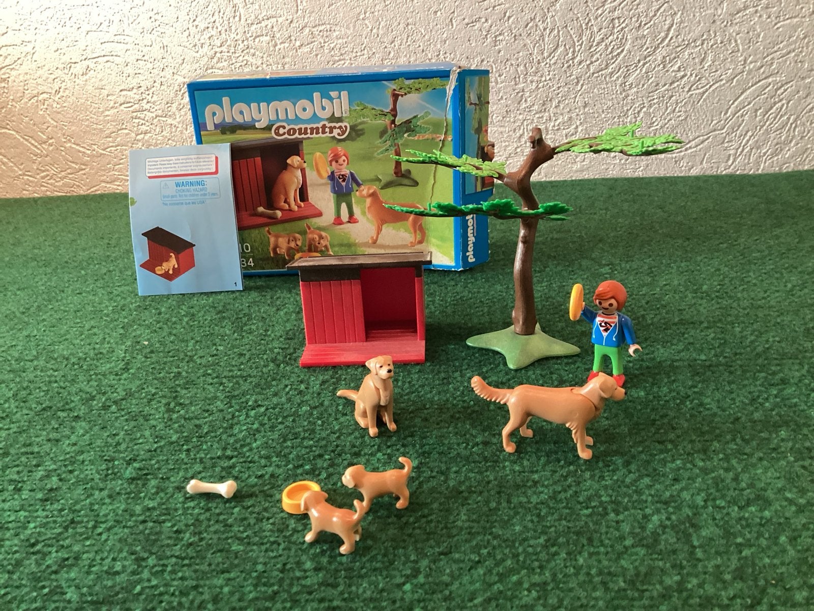 Playmobil Country 6134/Golden Retriever familie in de tuin., Gebruikt, Complete set, Overige typen, Ophalen of Verzenden