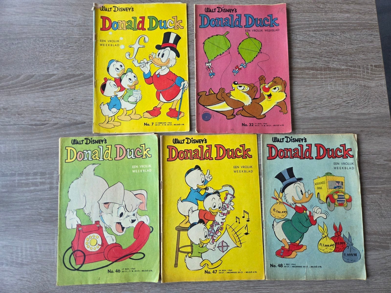 Donald Duck 5x 1962, Meerdere comics, Ophalen of Verzenden, Gelezen, Europa