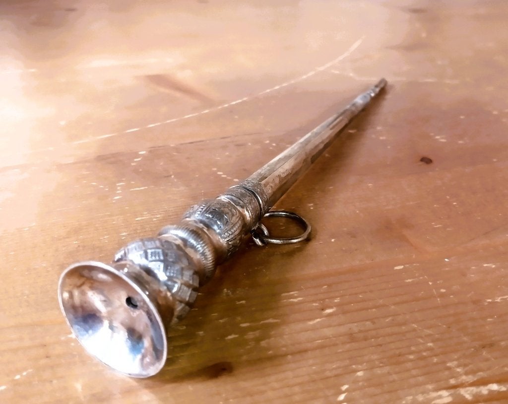 Antieke zilveren breischede, Ophalen of Verzenden, Zilver
