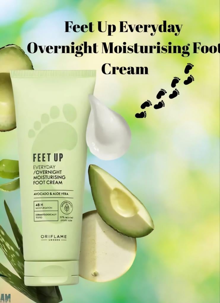 Oriflame Feet Up Voetcrème Avocado & Aloë Vera, Ophalen of Verzenden, Nieuw, Bodylotion, Crème of Olie