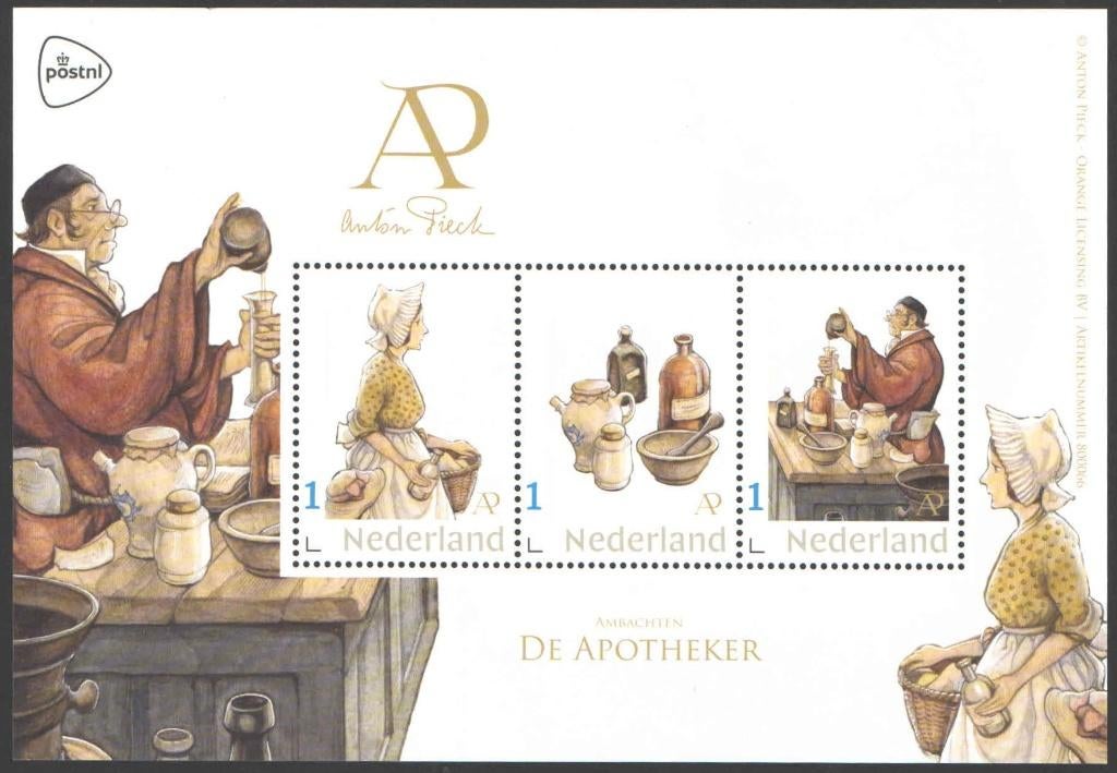 Postzegels Anton Pieck: De Apotheker, Ophalen of Verzenden, Na 1940, Postfris