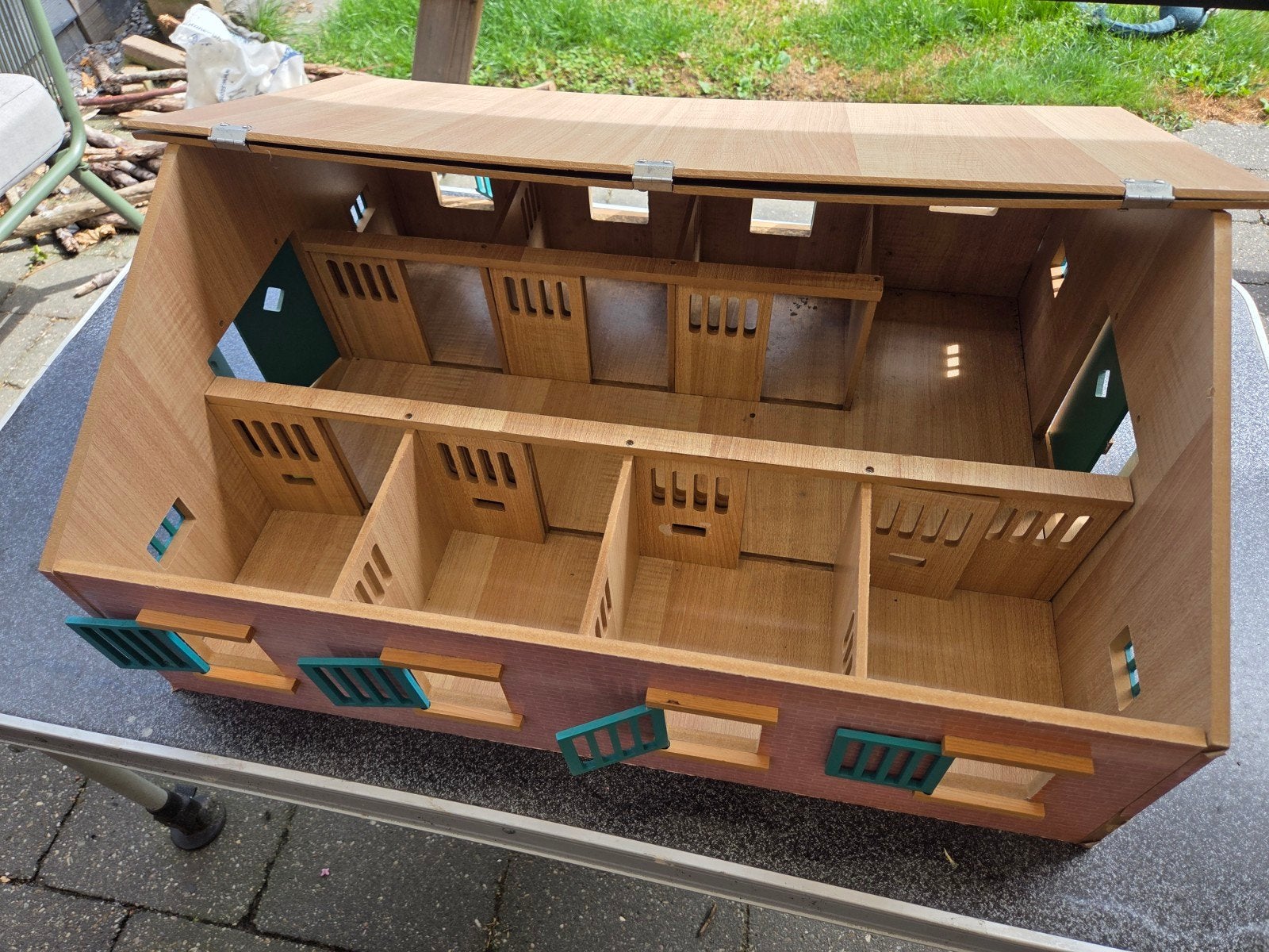 Houten Schleich paardenstal met toebehoren, Ophalen, Gebruikt, Jongen of Meisje