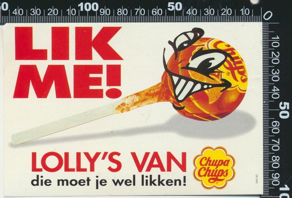 Sticker: Chupa Chups - Lik me, Ophalen of Verzenden, Zo goed als nieuw, Bedrijf of Vereniging
