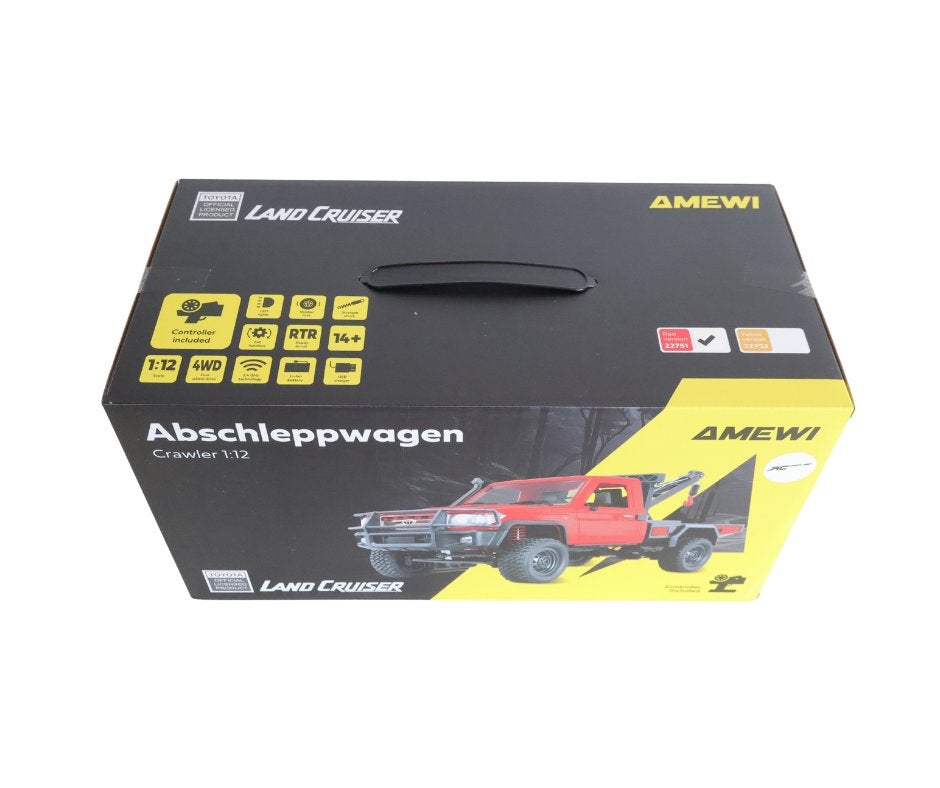 Amewi Toyota Land Cruiser Crawler Tow Truck 4WD 1:12 RTR red, Ophalen of Verzenden, Nieuw, Overige schalen, Auto offroad