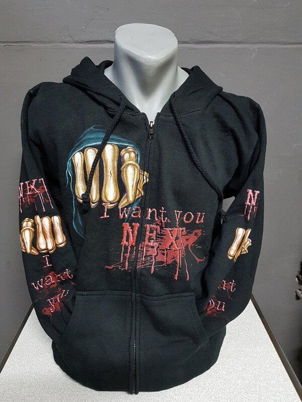 Zwart vest, Skull, Want you Next, printvest, Ophalen of Verzenden, Nieuw, Overige maten, Zwart