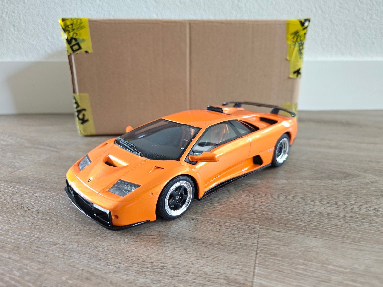 Kyosho Lamborghini Diablo GT Orange limited 1/500 KSR18507P, Ophalen of Verzenden, Zo goed als nieuw, Auto, Kyosho
