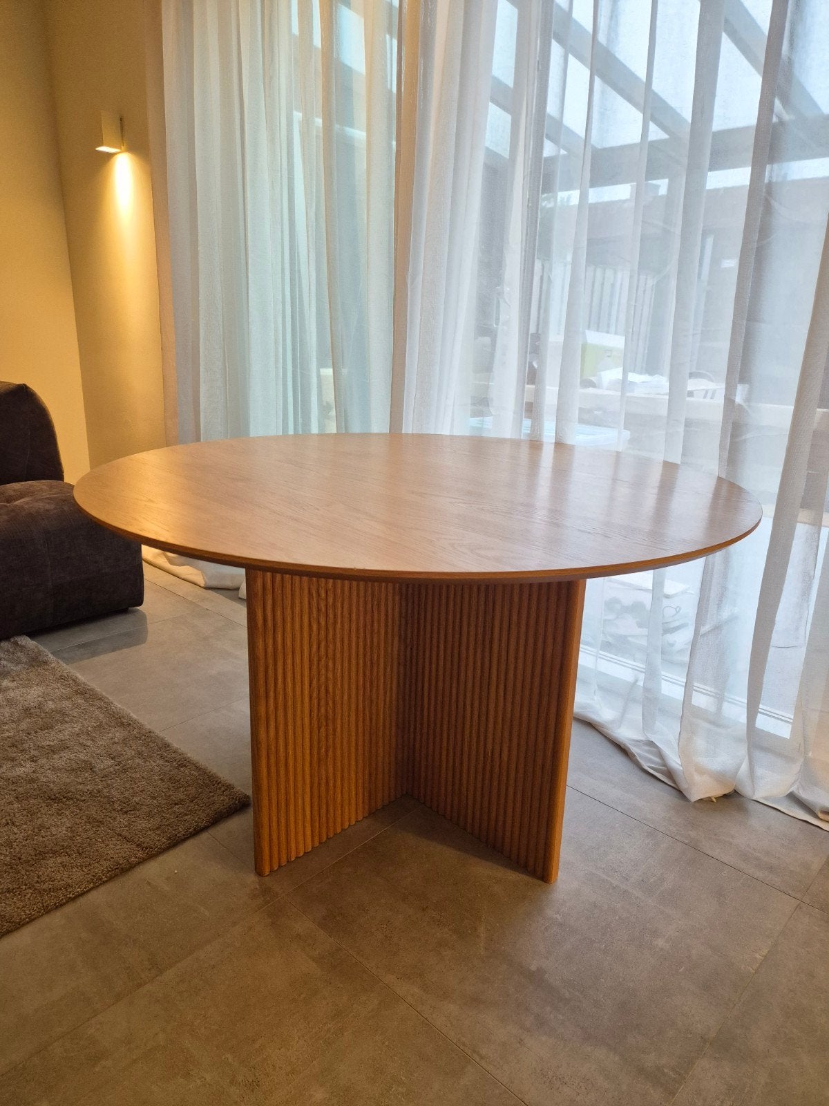 Ronde eettafel Jysk - Ø130cm, hoogte 75cm, Ophalen, Gebruikt, Rond, 100 tot 150 cm