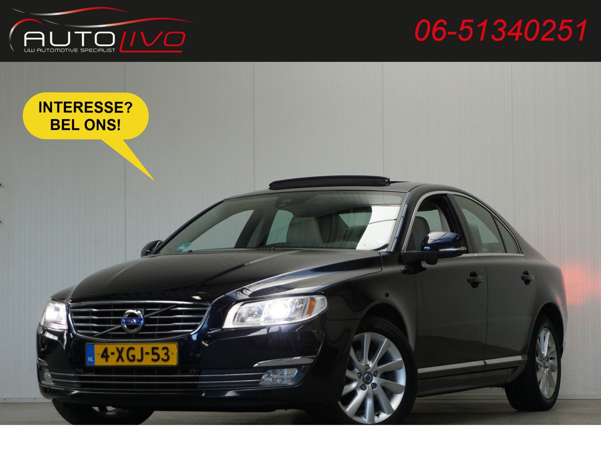 Volvo S80 2.0 D4 Summum 180 PK! AUTOMAAT! DAK LEER XENON NAV, Auto's, Volvo, 4 cilinders, Blauw, 23 km/l, Bedrijf
