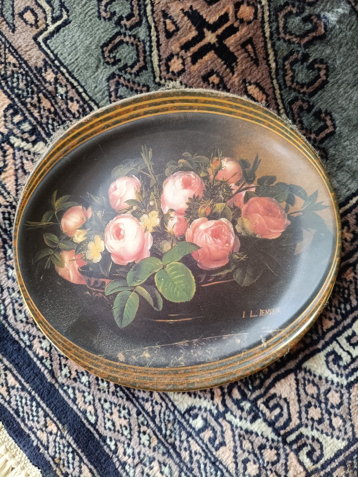 Vintage Deense Bradex Wandbord 'Rozenmand' (I.L. Jensen), Antiek en Kunst, Antiek | Wandborden en Tegels, Ophalen