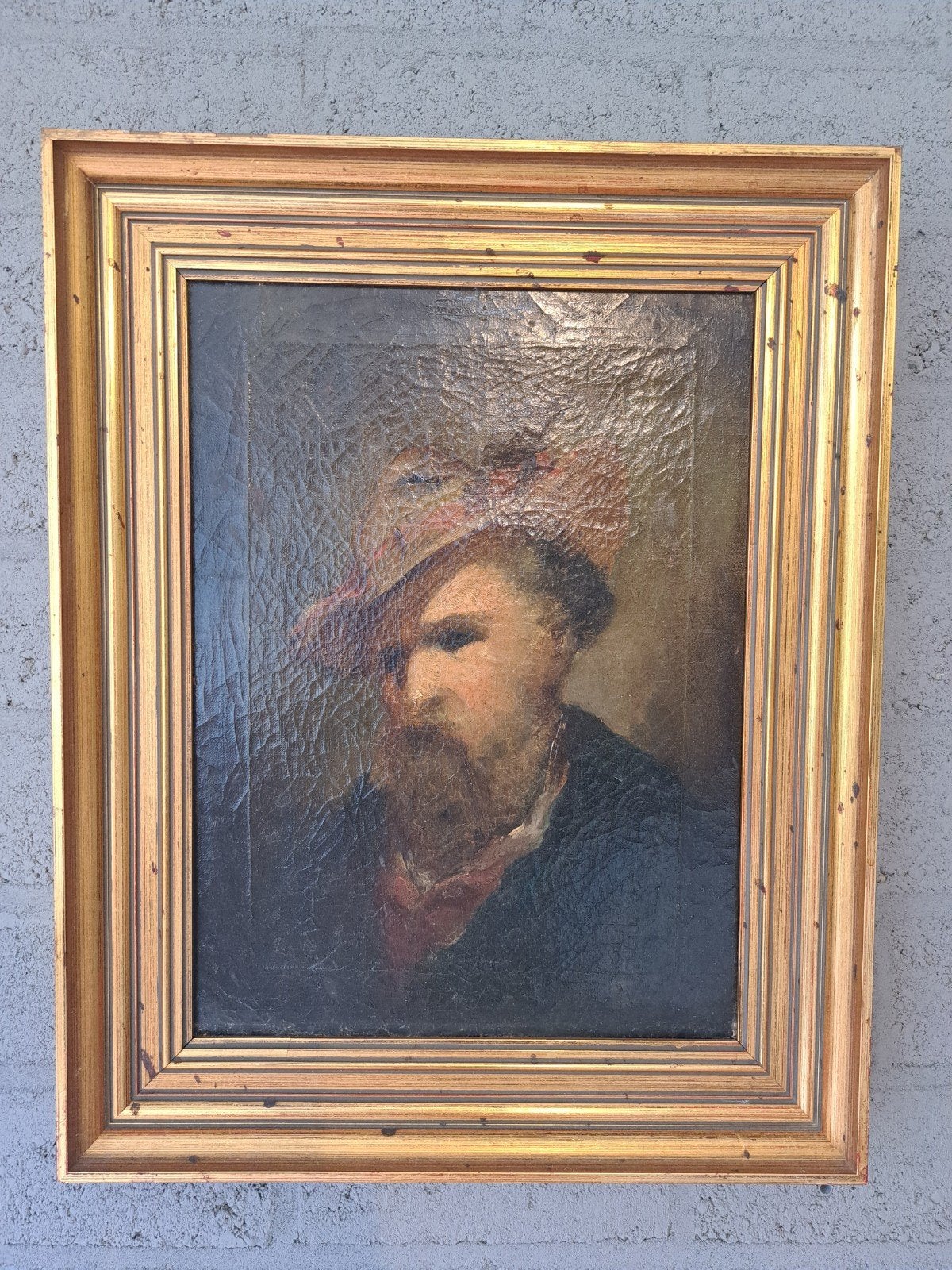 Oud schilderij: Portret van een man met baard, 40x50 cm, Antiek en Kunst, Kunst | Schilderijen | Klassiek, Ophalen of Verzenden