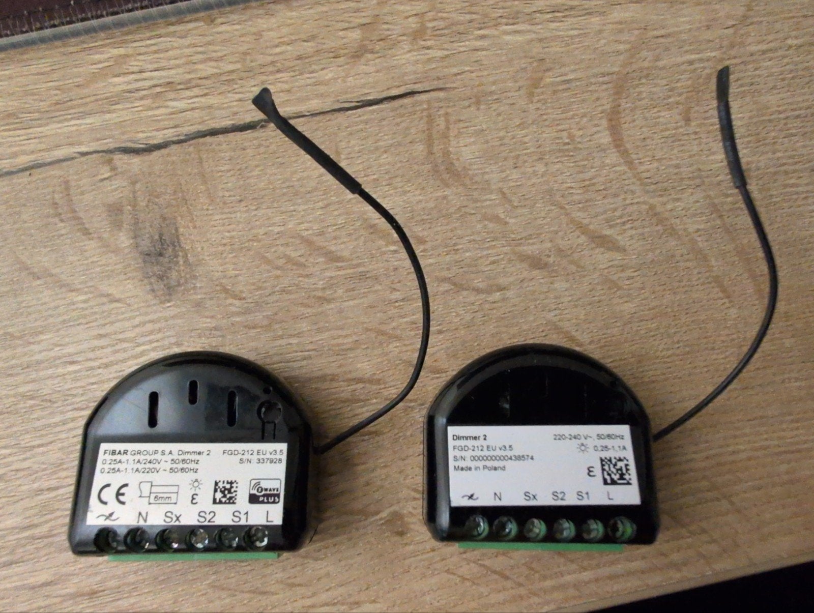 2x Fibaro Dimmer 2 FGD-212 EU v3.5 Z-Wave Dimmers, Ophalen of Verzenden, Gebruikt