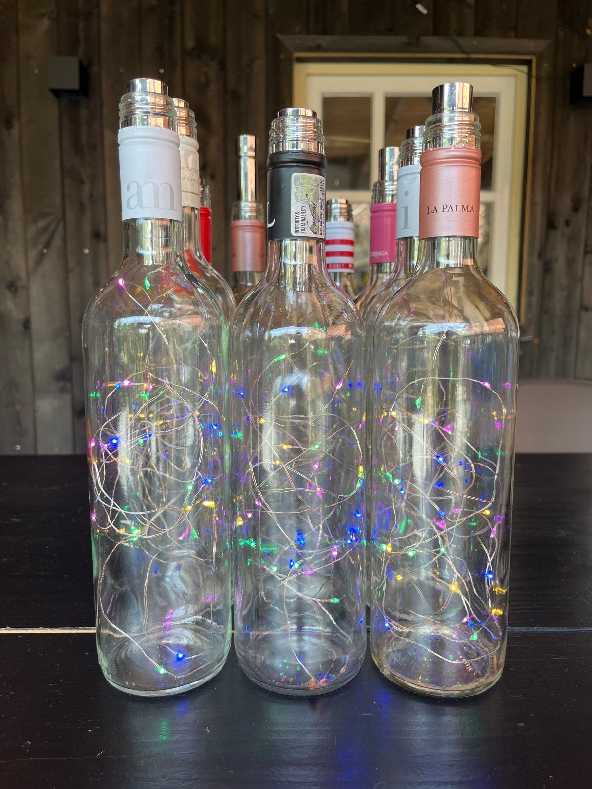 Decoratieve Wijnflessen met LED-Verlichting (9 stuks), Ophalen, Overige merken, Gebruikt, Meerkleurig