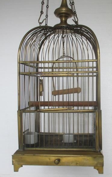 uitzonderlijk mooie grote antieke koperen vogelkooi, Antiek en Kunst, Curiosa en Brocante, Ophalen